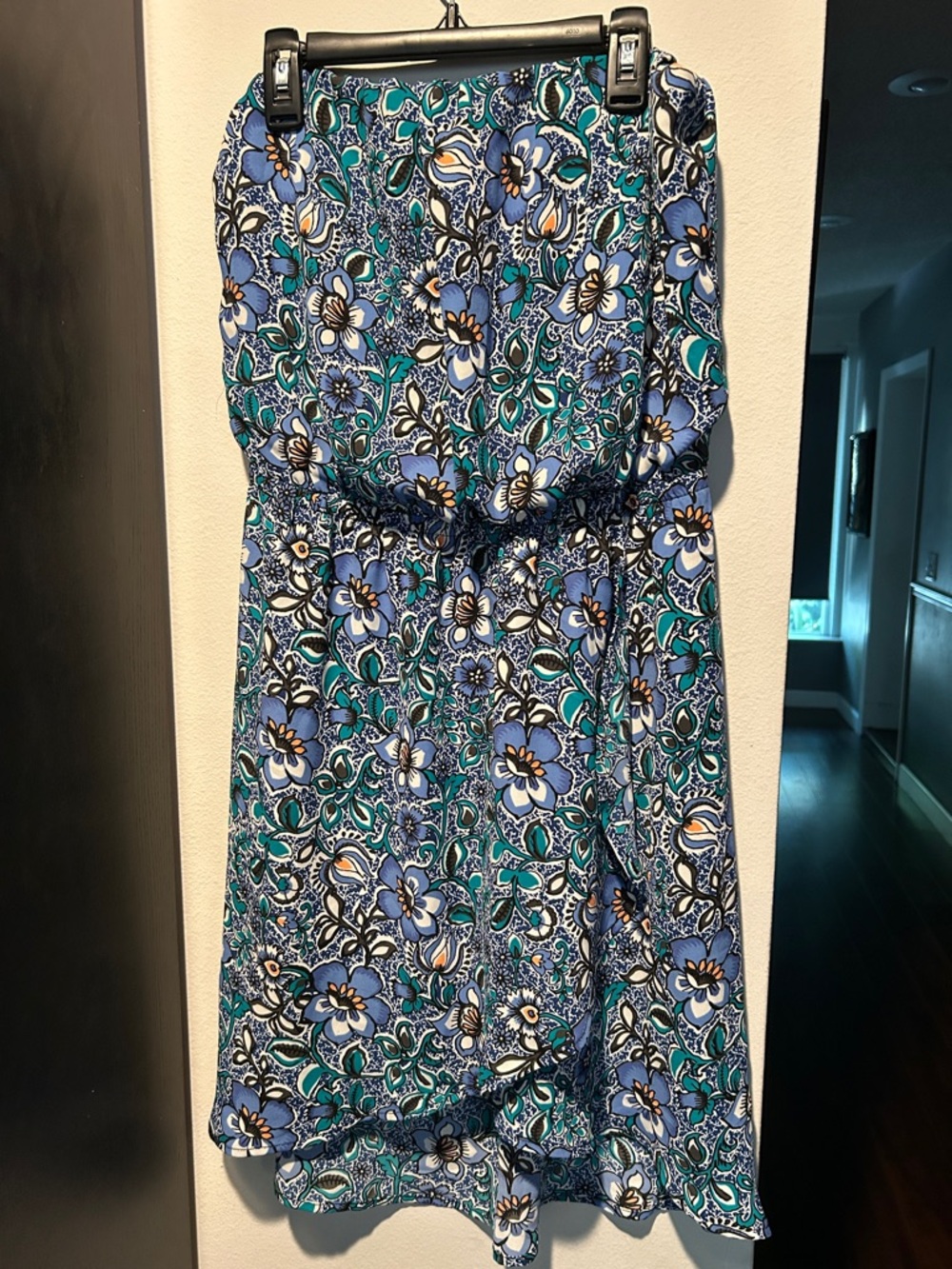 Express Blue Floral Strapless Women’s Dress (M)